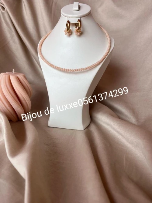Collier et boucles tendance en cristal et acier inoxydable garanti 