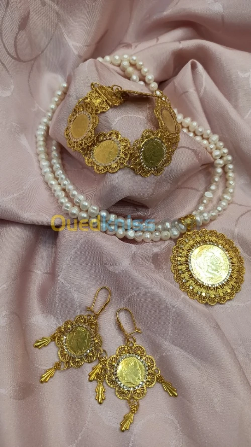 .. parure en argent rincé à l'or 925طاقم من فضة 925 مشللة بالذهب 