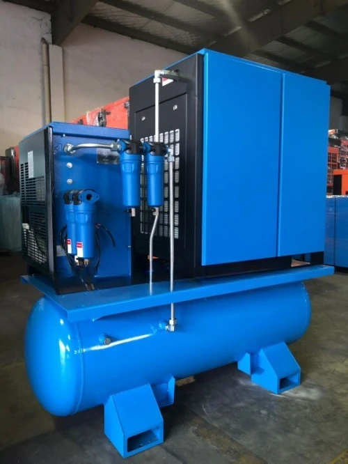 Compresseur à vis 15kW, 20HP, 16 bars Intégré avec groupe vis, réservoir, sécheur, 04 filtres