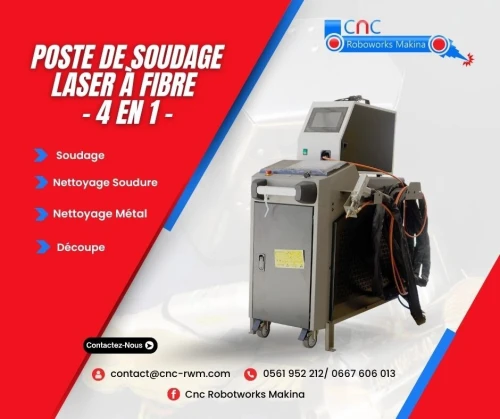 Poste à souder laser fibre 4 en 1- Soudage - Nettoyage de soudure et métaux - Découpe