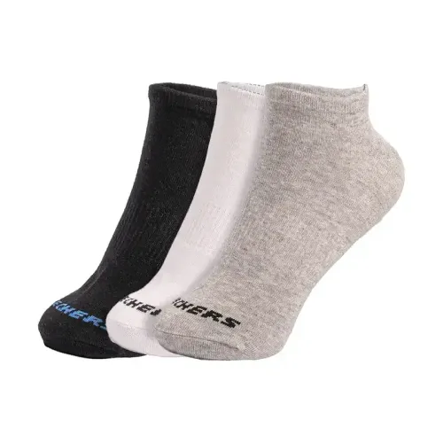 3Pk Unisex Non Terry No Show White / Blue