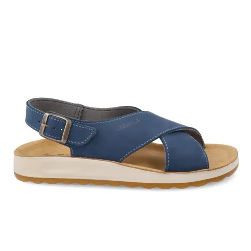 Leather Woman Sandal Blue