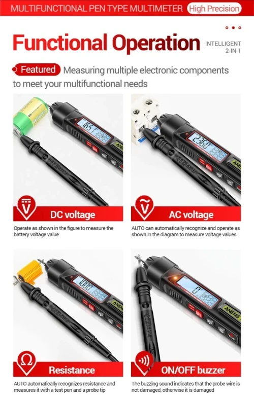 ANENG A3006 Mini stylo Type multimètre numérique professionnel 4000 points AC/DC tension Ohm Diode capacité Hz mètre outil
