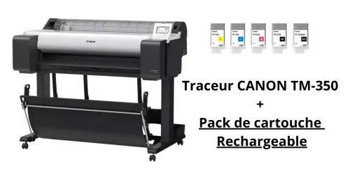 Traceur CANON TM-350 + PACK CARTOUCHES RECHARGEABLES