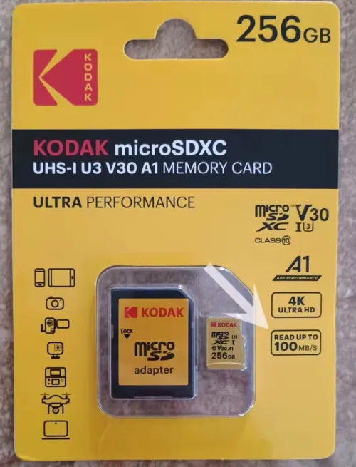 Kodak 100 % Carte Micro SD d'origine 32 Go 64 Go 128 Go 256 Go Carte mémoire Classe 10 
