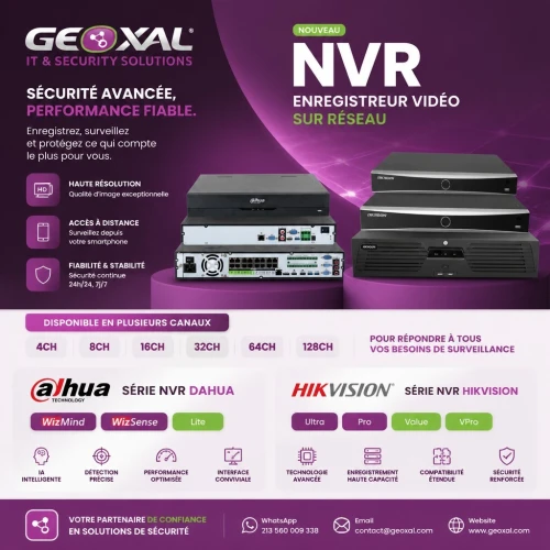 NVR Dahua & Hikvision - (4, 8, 16, 32, 64, 128 CH)