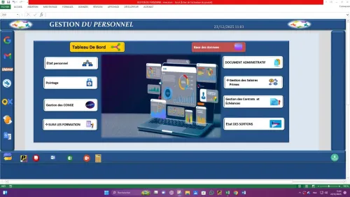Excel gestion des personnels/ Tableau de bord