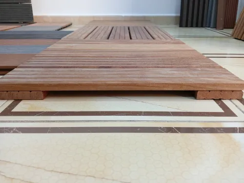 Dalle terrasse bois exotique sapelli 500x500x38 mm