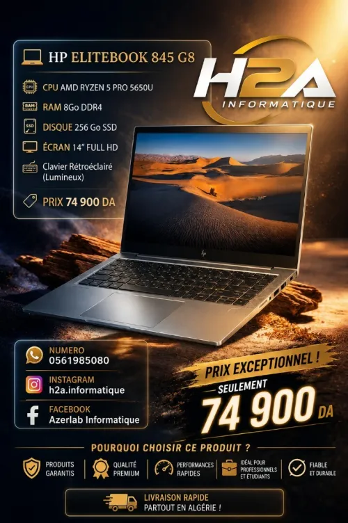 Laptop professionnel haut de gamme disponible chez H2A Informatique !