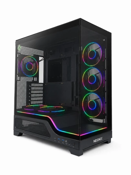 Boitier NEONIX - CRYSTAL NOIR 4 FAN ARGB HUB ARGB A