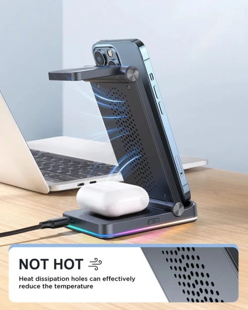 JR-WQN01 3-in-1 Foldable Wireless Charging Station