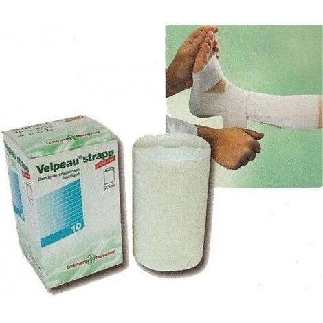 Bande de compression adhésive élastique. Coloris : blanc