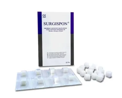  Eponge gélatine hémostatique absorbable SURGISPON 10X10 mm