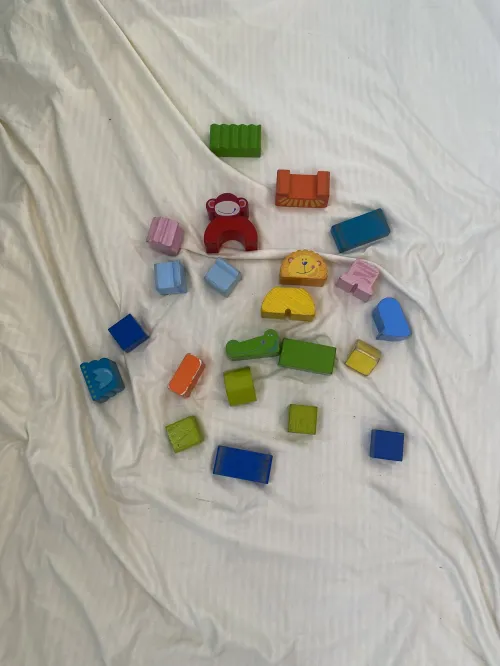 Lot de blocs de construction en bois pour enfants