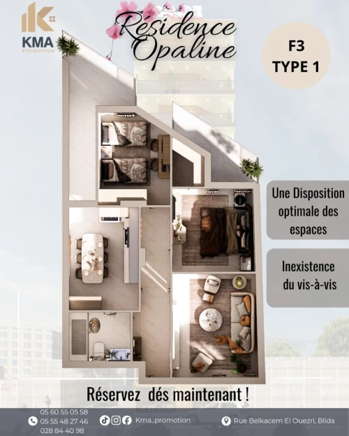 Vente Appartement F3 Blida Ouled yaich