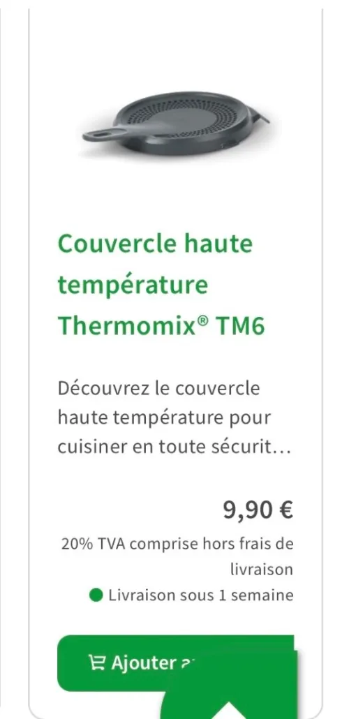 Thermomix TM6 accessoires (bol complet) panier ..