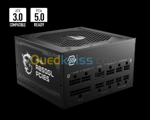 ALIMENTATION MSI MAG A850GL 850 WATTS 80PLUS GOLD PCIE5 BLACK