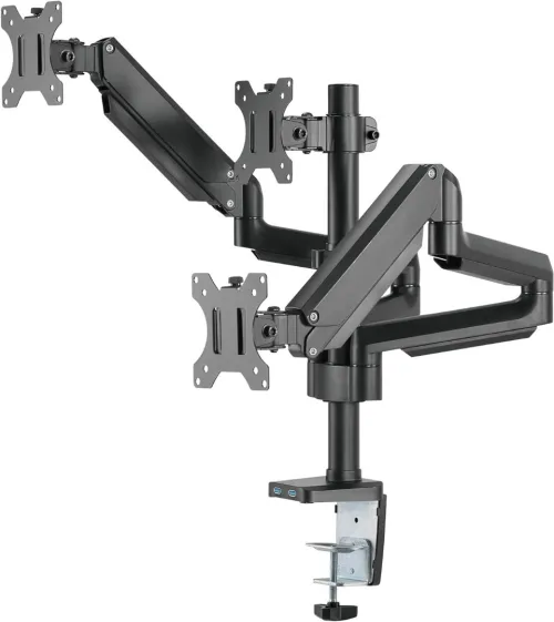Support ecran Twisted Minds Triple Monitors Aluminum Monitor Arm -Black