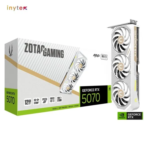Carte Graphique ZOTAC GAMING GeForce RTX 5070 12GB 192 BIT GDDR7 AMP White Edition IceStorm 2.0