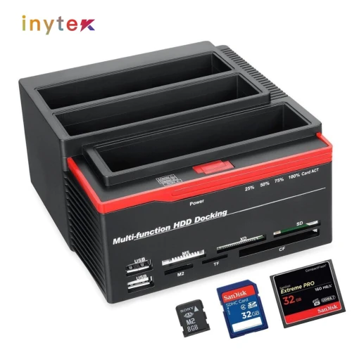 Rack disque dur DOCKING ALL IN ONE 893U3 USB 3.0 + LECTEUR DE CARTE