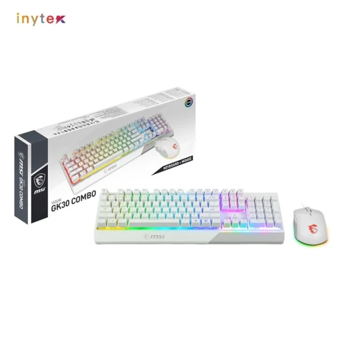 COMBO CLAVIER & SOURIS MSI VIGOR GK30 SEMI MECANIQUE WHITE TVD