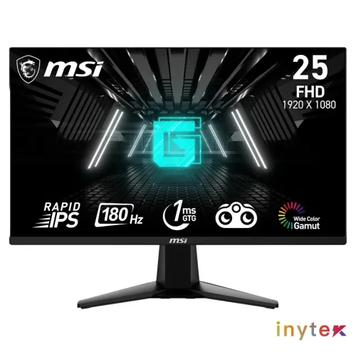 Ecran MSI 25 Gaming FHD IPS 180HZ 1MS G255F Black TVD