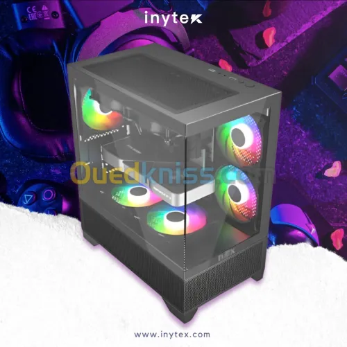 Boitier Nox Fusion Raven avec 5Pcs Fans M31-12cm ARGB + Controlleur 10 sorties Black