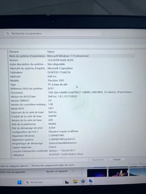 Dell Precision 3581 Workstation Pro i7 13 Gen / 32Go / 1To SSD / RTX A500