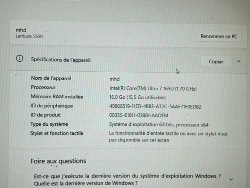 ordinateur dell 5500