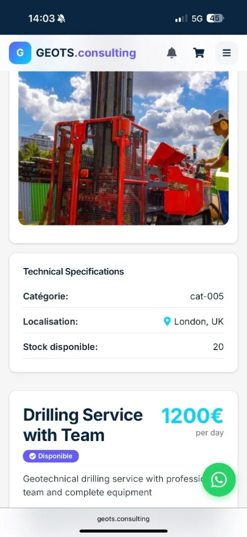 Équipement géotechnique et fondations spéciales