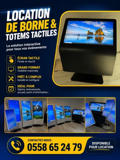Location totem tactile et bornes interactive