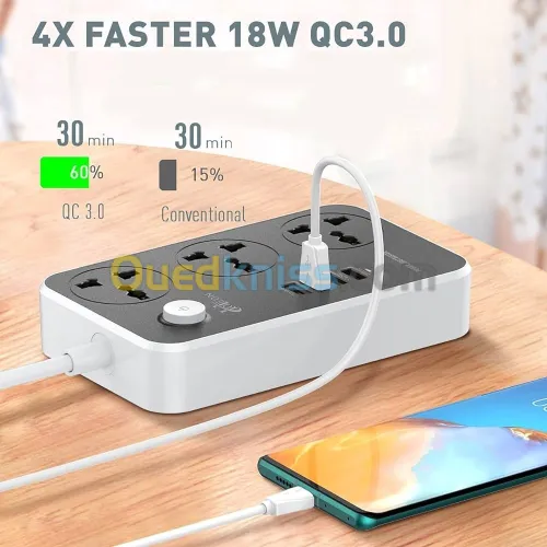 MULTIPRISE  MOBILLAND LDNIO 03 PRISE UNIVERSELLES 03 USB QC3.0 2500W SC3412