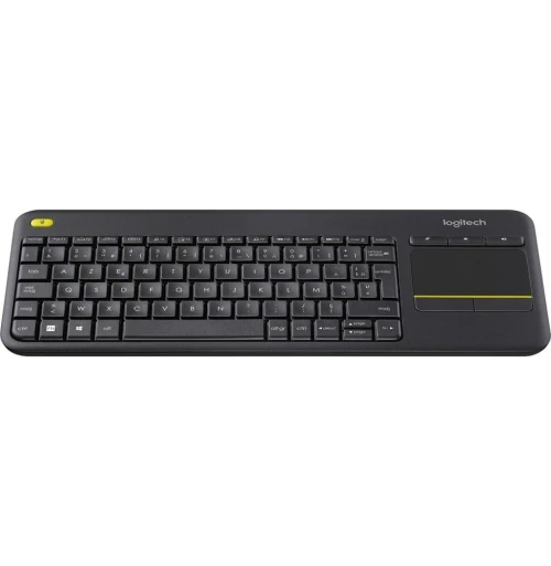 Clavier Logitech K400 Plus Sans Fil avec Pavé Tactile Intégré 2.4GHz AZERTY HTPC Smart TV PC Portable Touchpad Multimédia Longue Autonomie