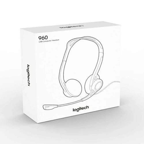 Casque USB Logitech PC960 Stéréo avec Micro Anti-Bruit Idéal Call Center, Télétravail, PC & Mac
