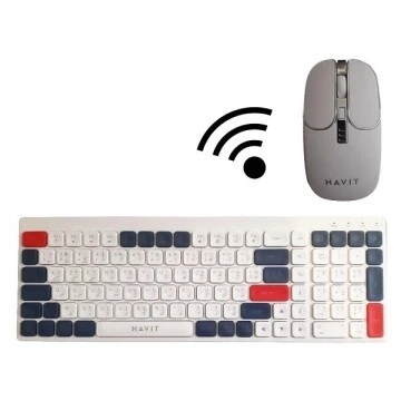 Clavier Souris Havit KB830WB Sans Fil 2 4 GHz Rechargeable USB Bluetooth Combo