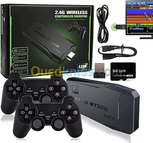 Console Arcade Game Stick Lite 4K HDMI + 2 Manettes sans fil + 10000 jeux