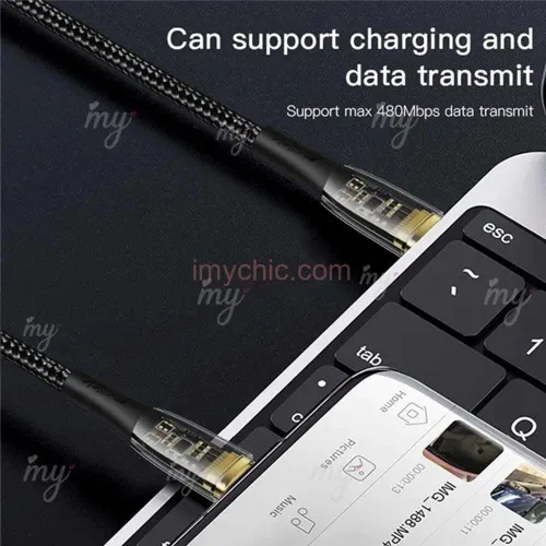 Câble USB-C vers USB-C 100W YESIDO CA103 Charge Rapide PD Câble Type-C Haute Puissance 1.2m