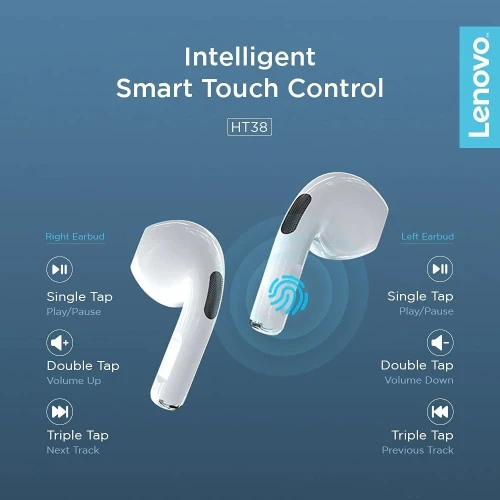 Lenovo HT38 AirPods Bluetooth sans fil écouteurs confort audio clair autonomie longue