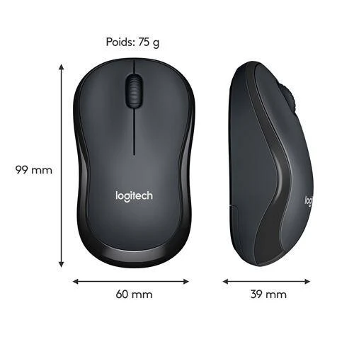 Souris Sans Fil Logitech M220 Silent Wireless 1000 DPI 2.4GHz USB Ultra Silencieuse Autonomie 18 Mois Souris Bureau PC Portable Confortable