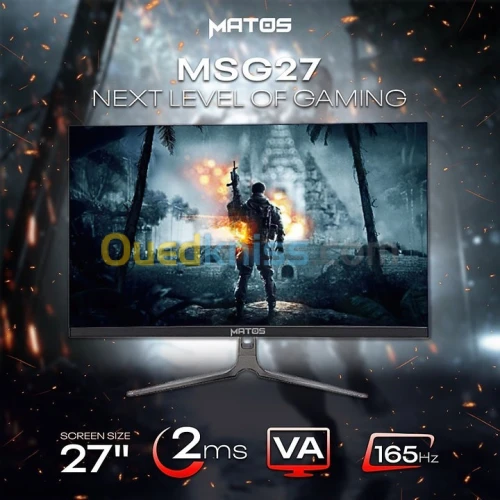 ECRAN GAMING MATOS 27 POUCES MSG27 FULL HD 165HZ 2MS