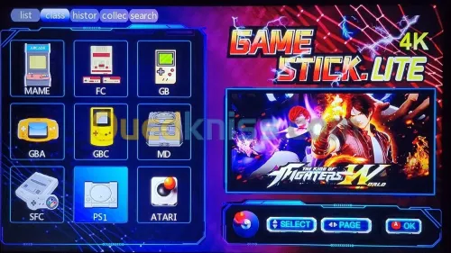 Console Arcade Game Stick Lite 4K  HDMI + 2 Manettes sans fil + 10000 jeux