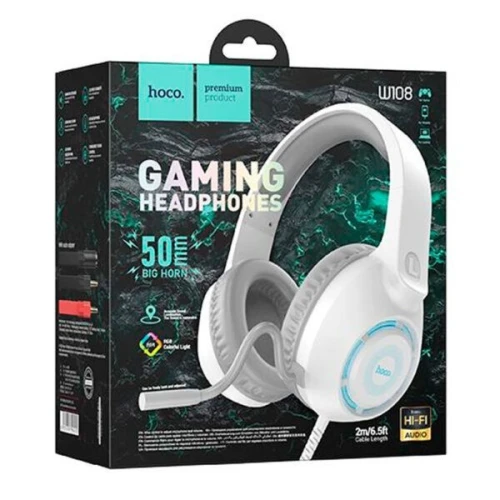 Hoco W108 casque gaming micro filaire son clair confort pour PC PS4 Xbox Switch