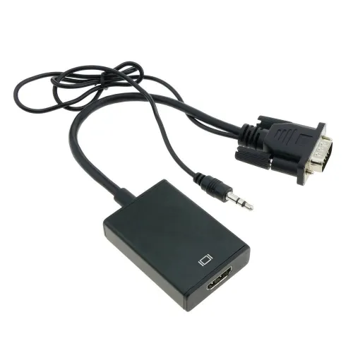 ADAPTATEUR VGA MALE TO HDMI FEMELLE AVEC CABLE AUDIO FULL HD 1080