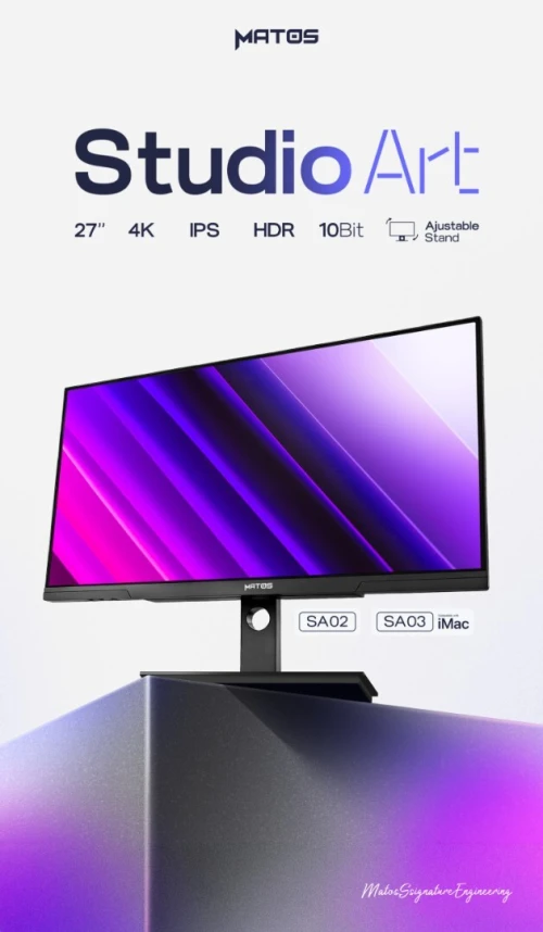 MONITEUR  MATOS  STUDIO ART 27 POUCE SA02 PROFESSIONNEL 4K IPS AJUSTABLE STAND