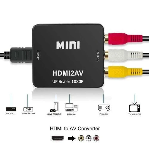 CONVERTISSEUR HDMI TO AV 3RCA FEMELLE 1080P