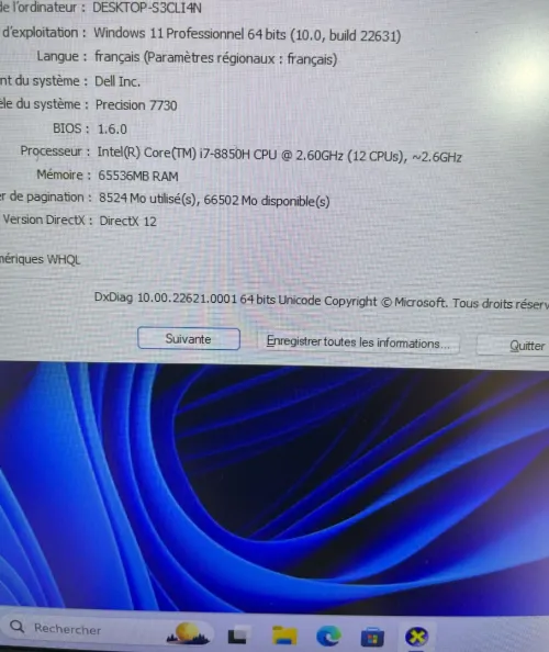 DELL Precision 7730 Worstation | i7-8850H, RAM 64Go, 512Go SSD, Quadro P3200 6Go, 17" FHD
