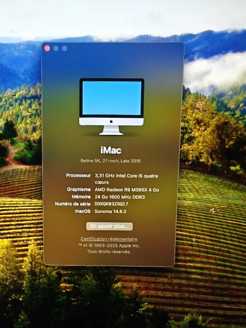 iMac i5 27 fin 2015 5k retina