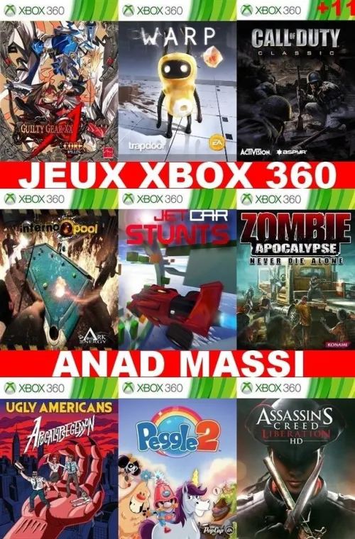INSTALLATION JEUX XBOX 360 (PRIX CHOC FA DESCRIPTION)