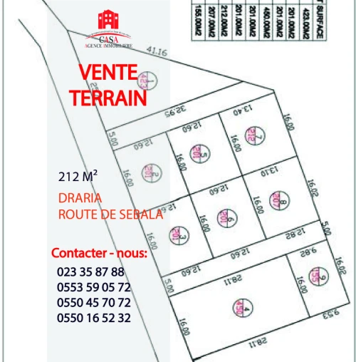 Vente Terrain Alger Draria