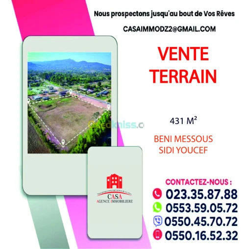 Vente Terrain Alger Beni messous